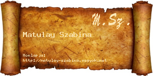 Matulay Szabina névjegykártya