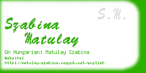 szabina matulay business card